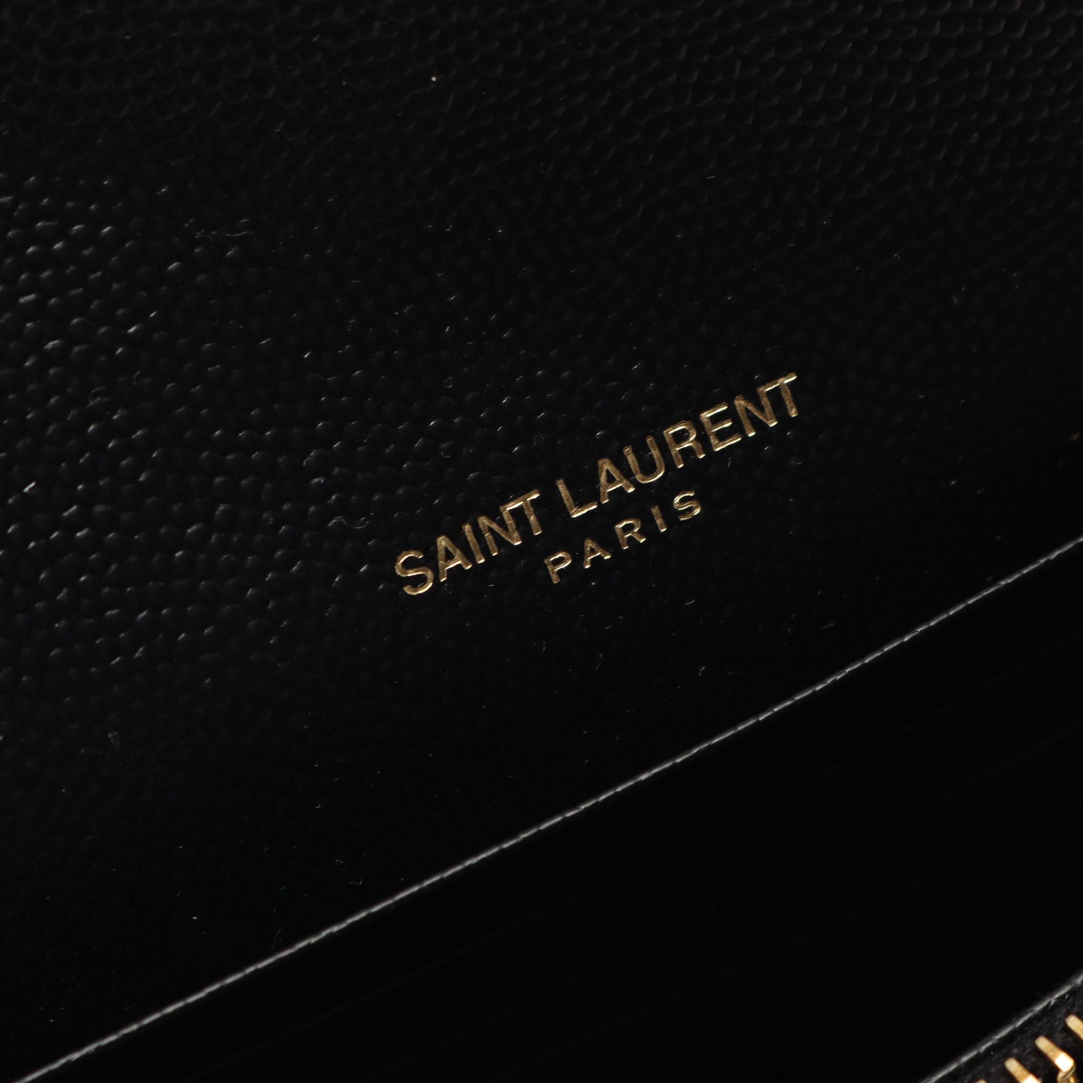 Yves Saint Laurent Yves Saint Laurent Monogram Bi-Fold Long Wallet Leather Black Size ONE SIZE - 4 Thumbnail