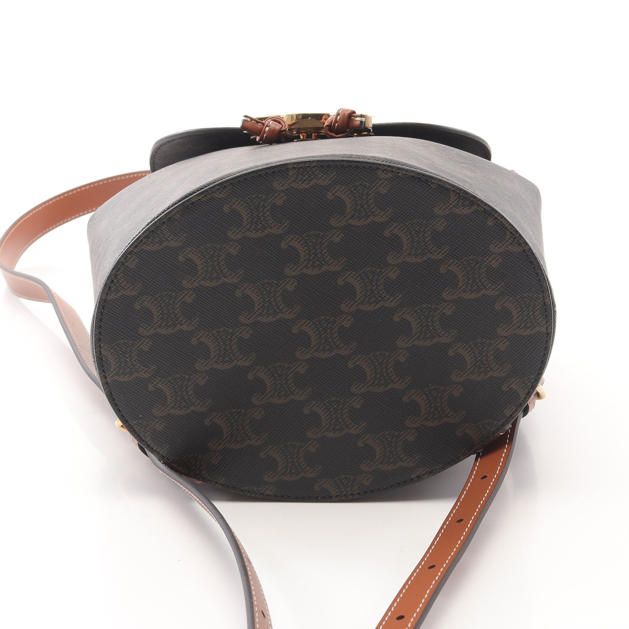Celine Celine Bonnie Triomphe Backpack Rucksack Leather Brown Dark Size ONE SIZE - 10 Thumbnail