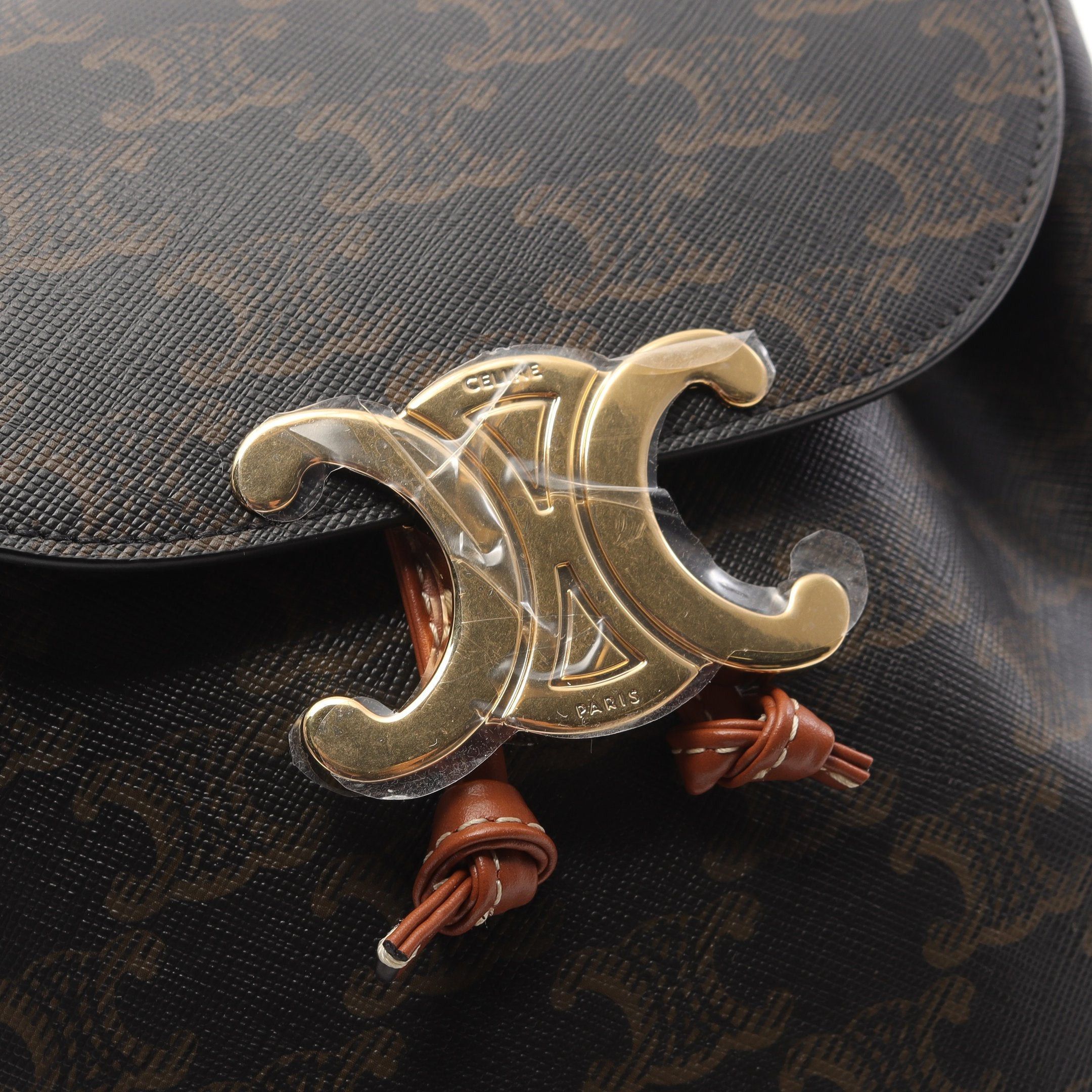 Celine Celine Bonnie Triomphe Backpack Rucksack Leather Brown Dark Size ONE SIZE - 8 Thumbnail