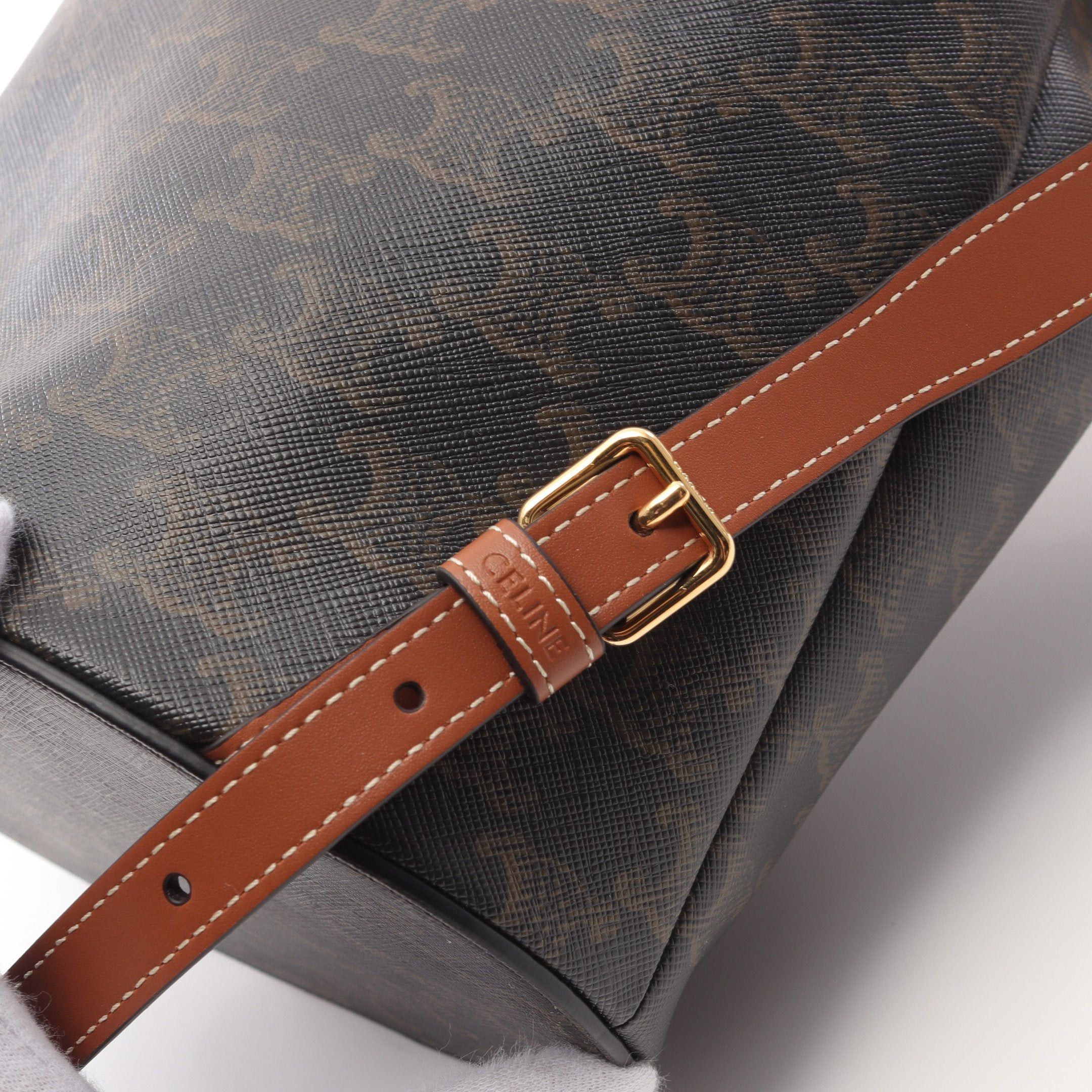 Celine Celine Bonnie Triomphe Backpack Rucksack Leather Brown Dark Size ONE SIZE - 6 Thumbnail