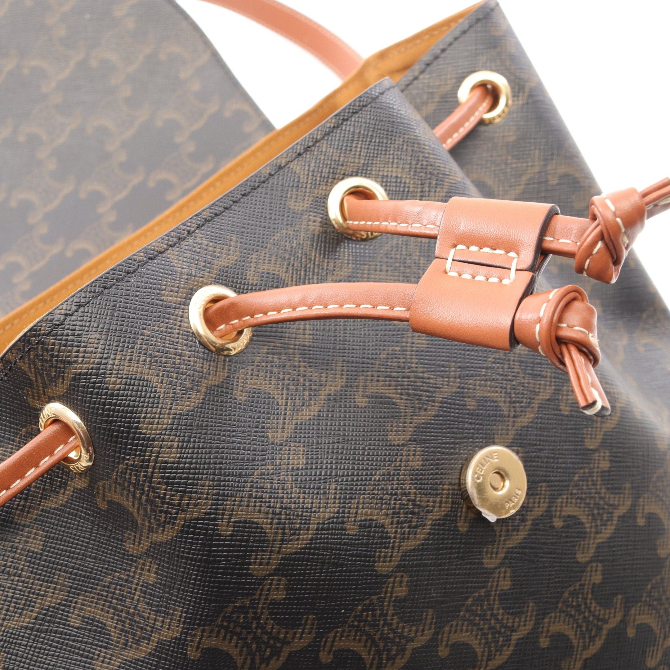 Celine Celine Bonnie Triomphe Backpack Rucksack Leather Brown Dark Size ONE SIZE - 9 Thumbnail