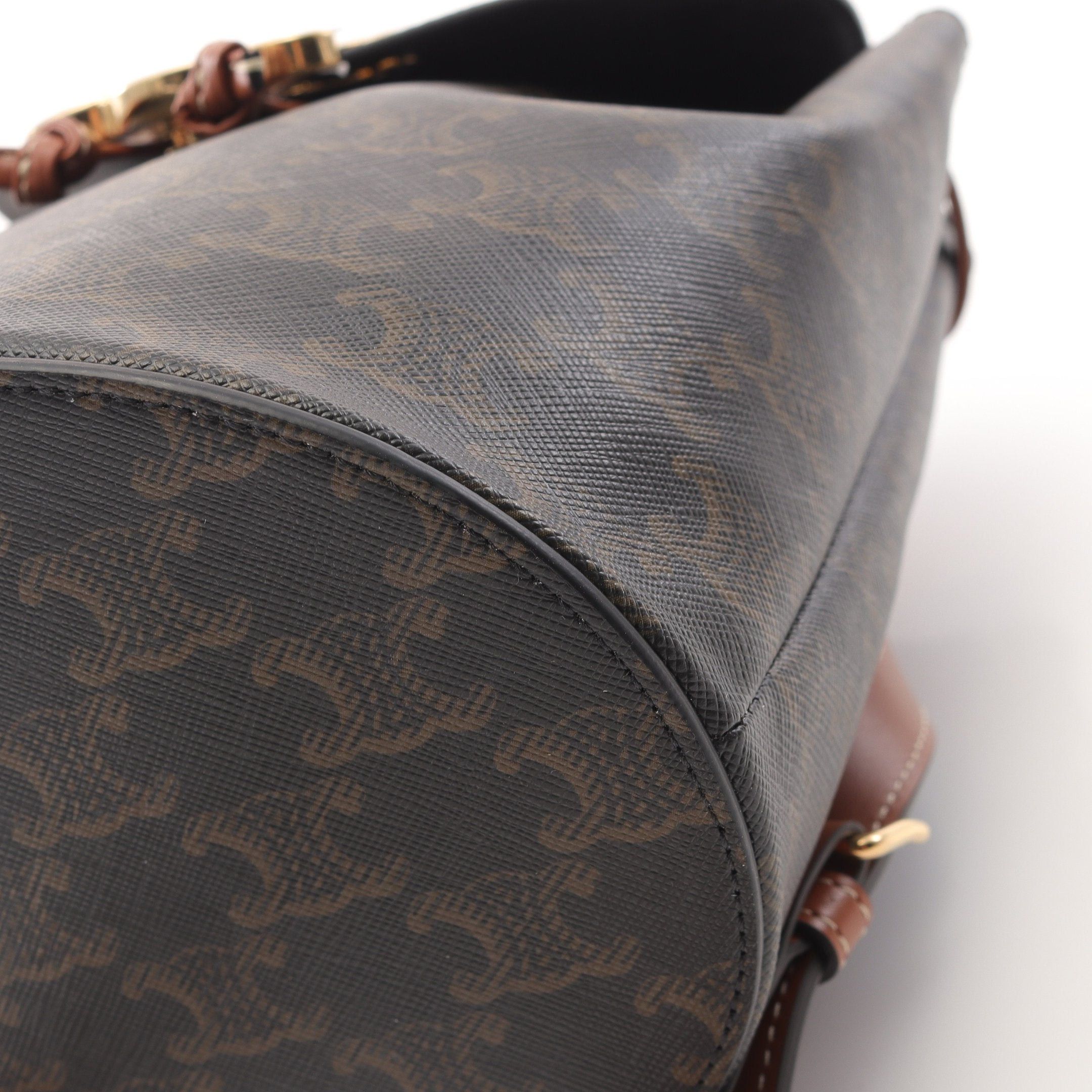 Celine Celine Bonnie Triomphe Backpack Rucksack Leather Brown Dark Size ONE SIZE - 7 Thumbnail