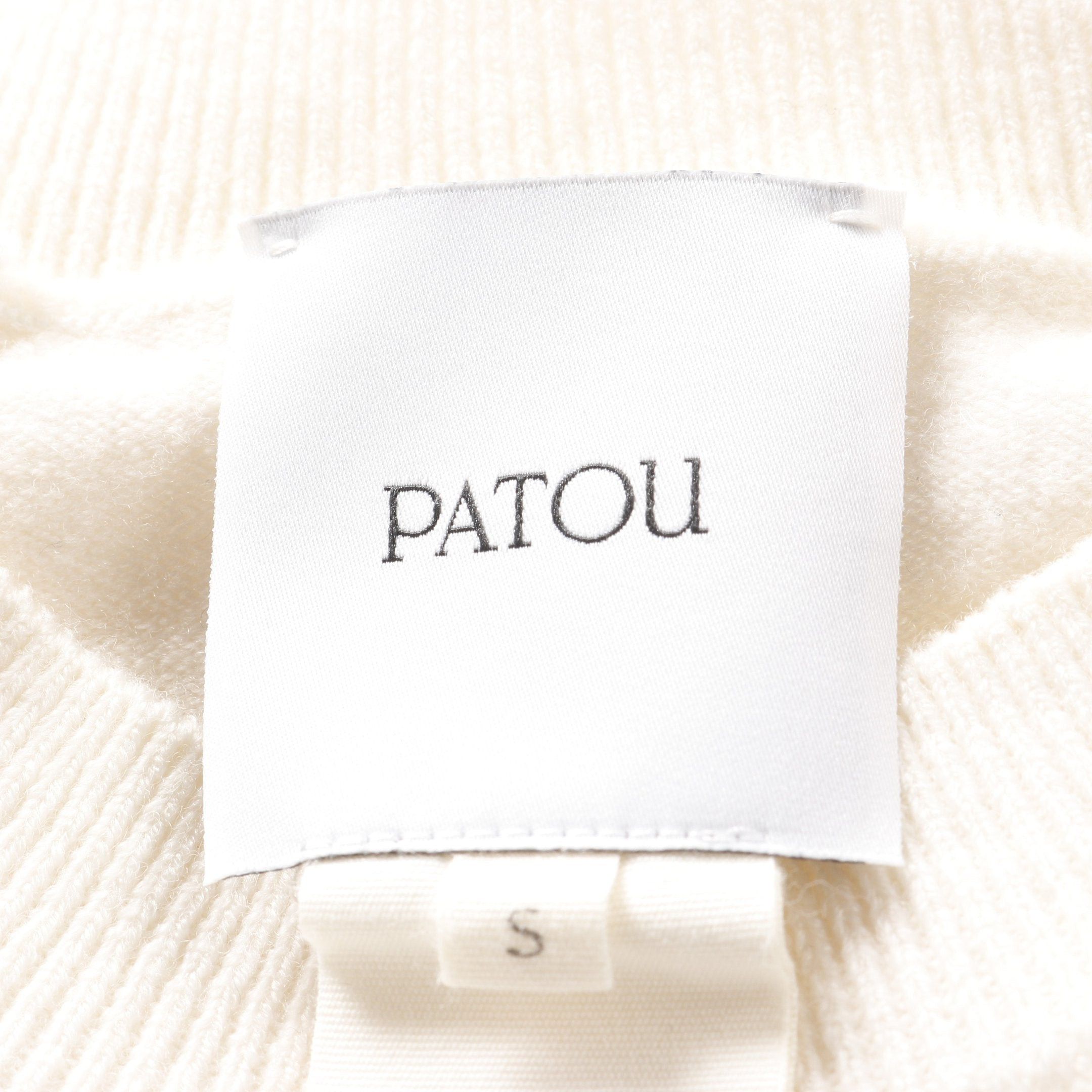 Patou Patou Knit Crew Neck Logo Wool Ivory Size ONE SIZE - 3 Thumbnail