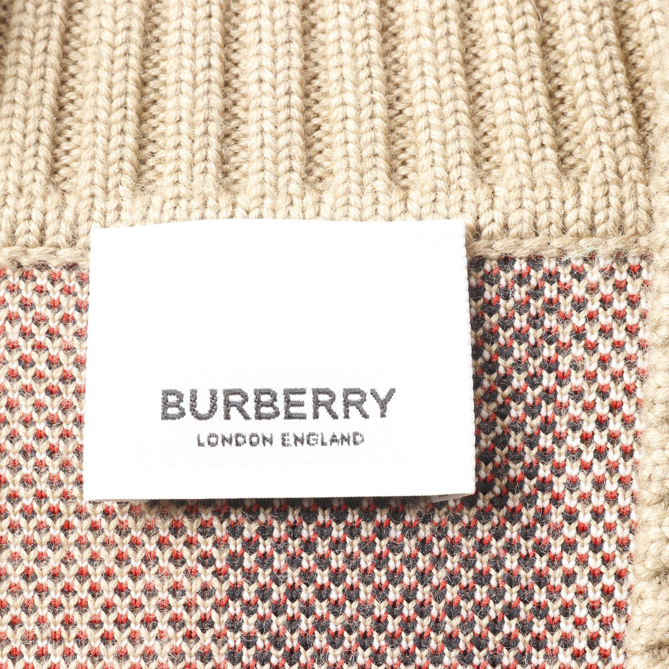 Burberry Burberry Nova Check Cardigan Wool Light Brown Multicolor Size ONE SIZE - 3 Thumbnail