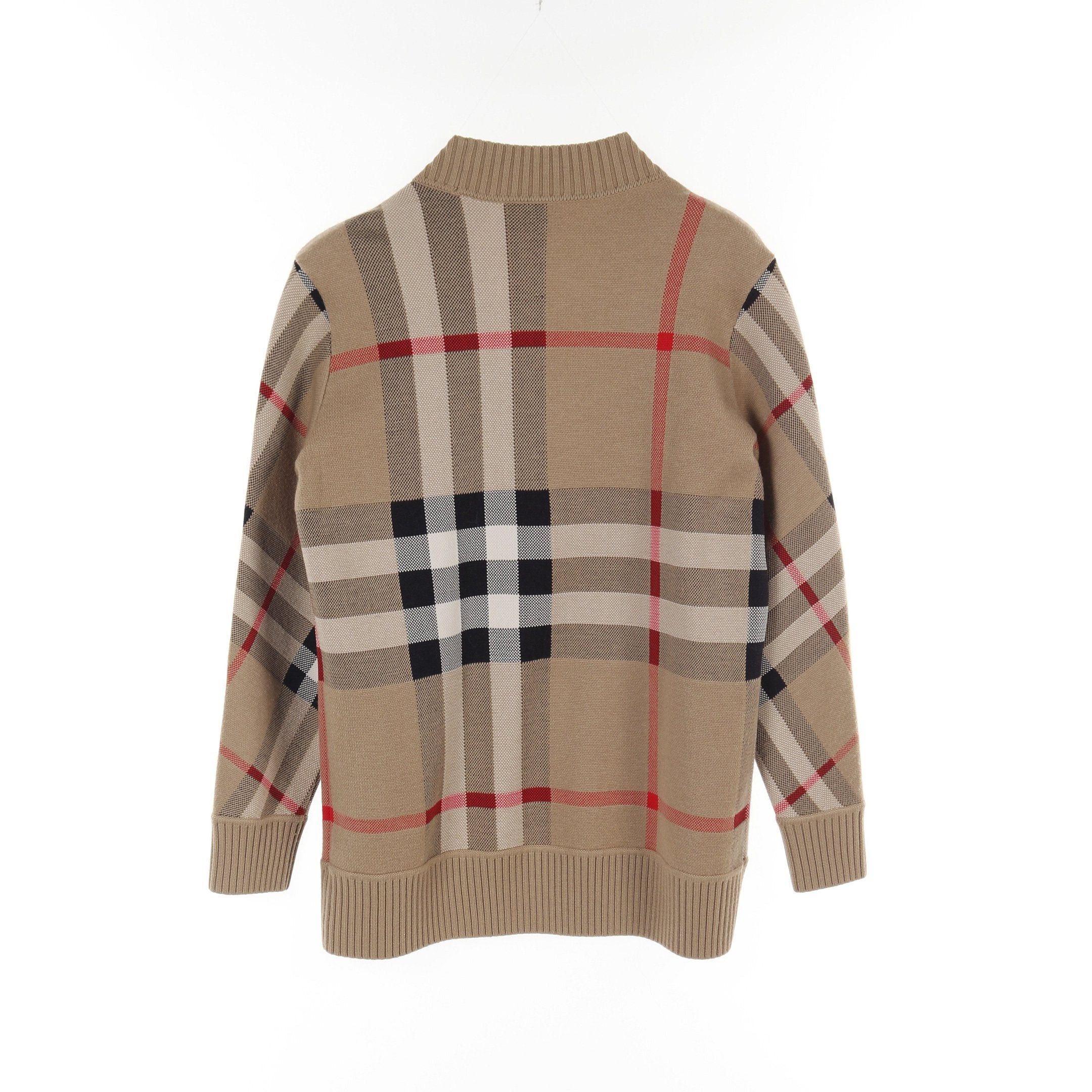 Burberry Burberry Nova Check Cardigan Wool Light Brown Multicolor Size ONE SIZE - 2 Thumbnail