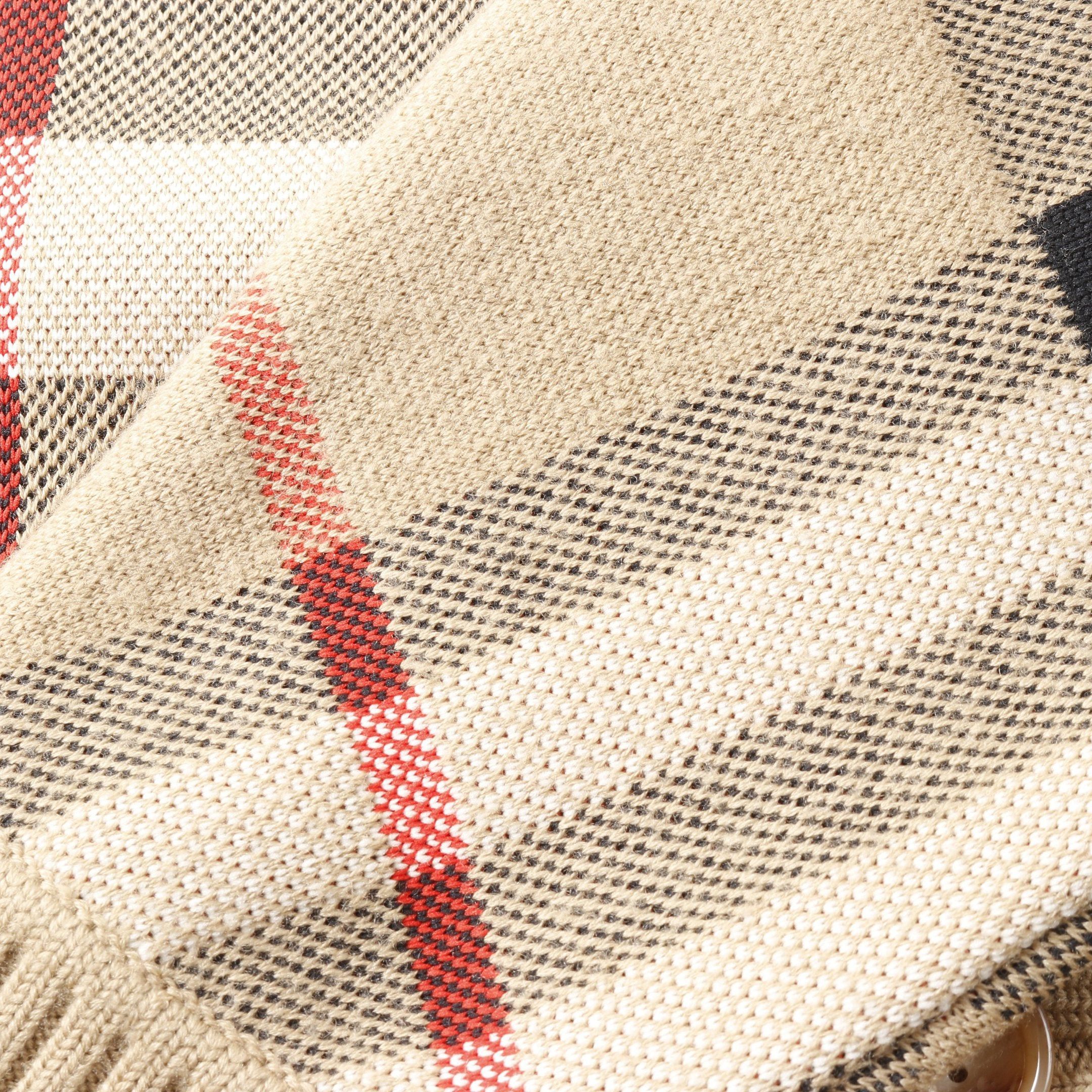 Burberry Burberry Nova Check Cardigan Wool Light Brown Multicolor Size ONE SIZE - 8 Thumbnail