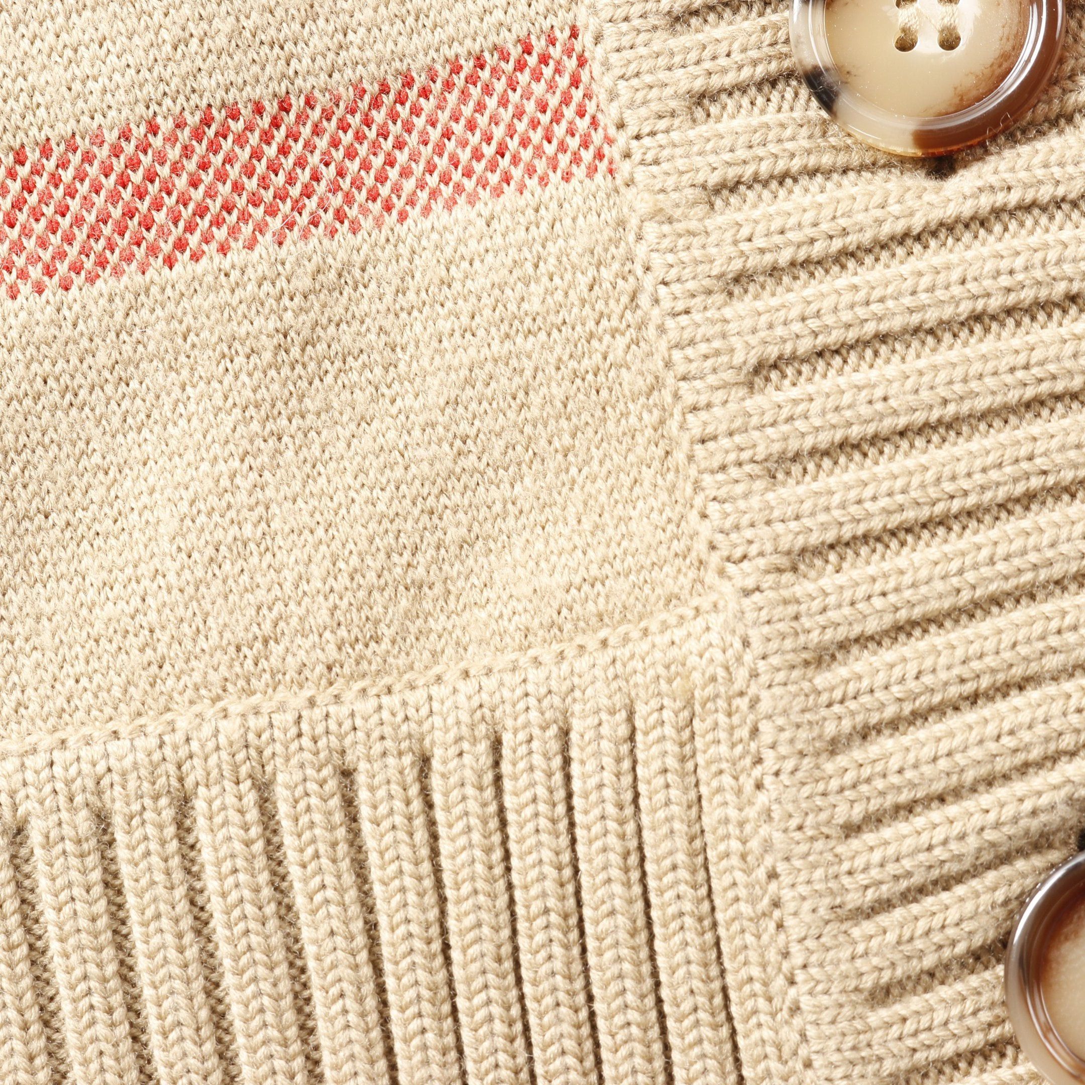 Burberry Burberry Nova Check Cardigan Wool Light Brown Multicolor Size ONE SIZE - 7 Thumbnail