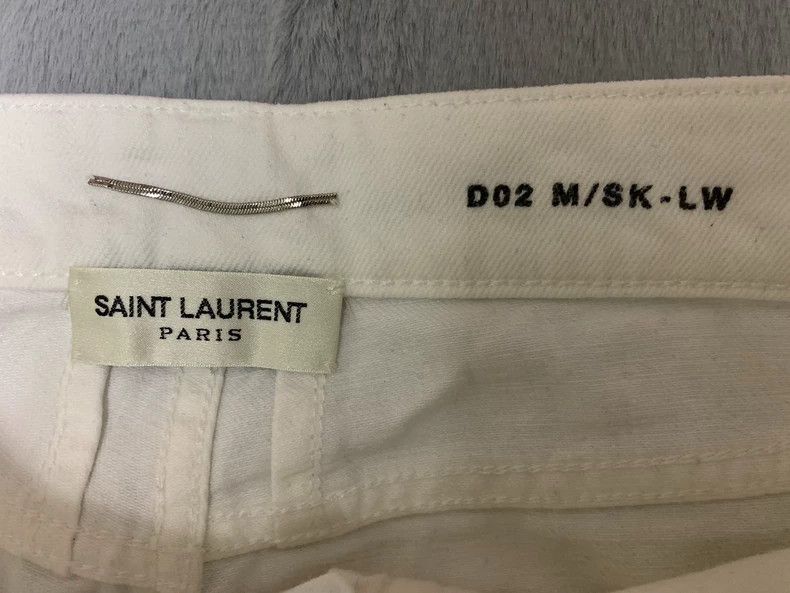 Saint Laurent Paris Saint Laurent White Distressed Knee Denim Pants- DMC Size US 29 - 4 Thumbnail
