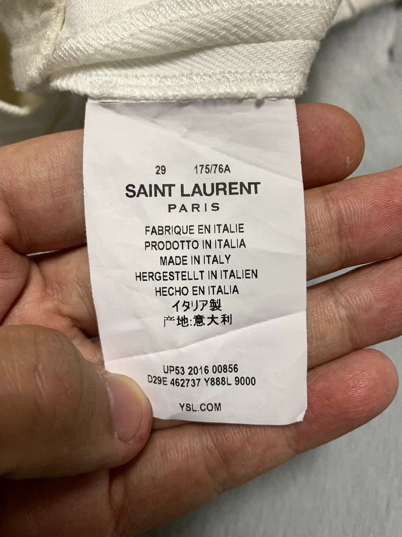 Saint Laurent Paris Saint Laurent White Distressed Knee Denim Pants- DMC Size US 29 - 5 Thumbnail
