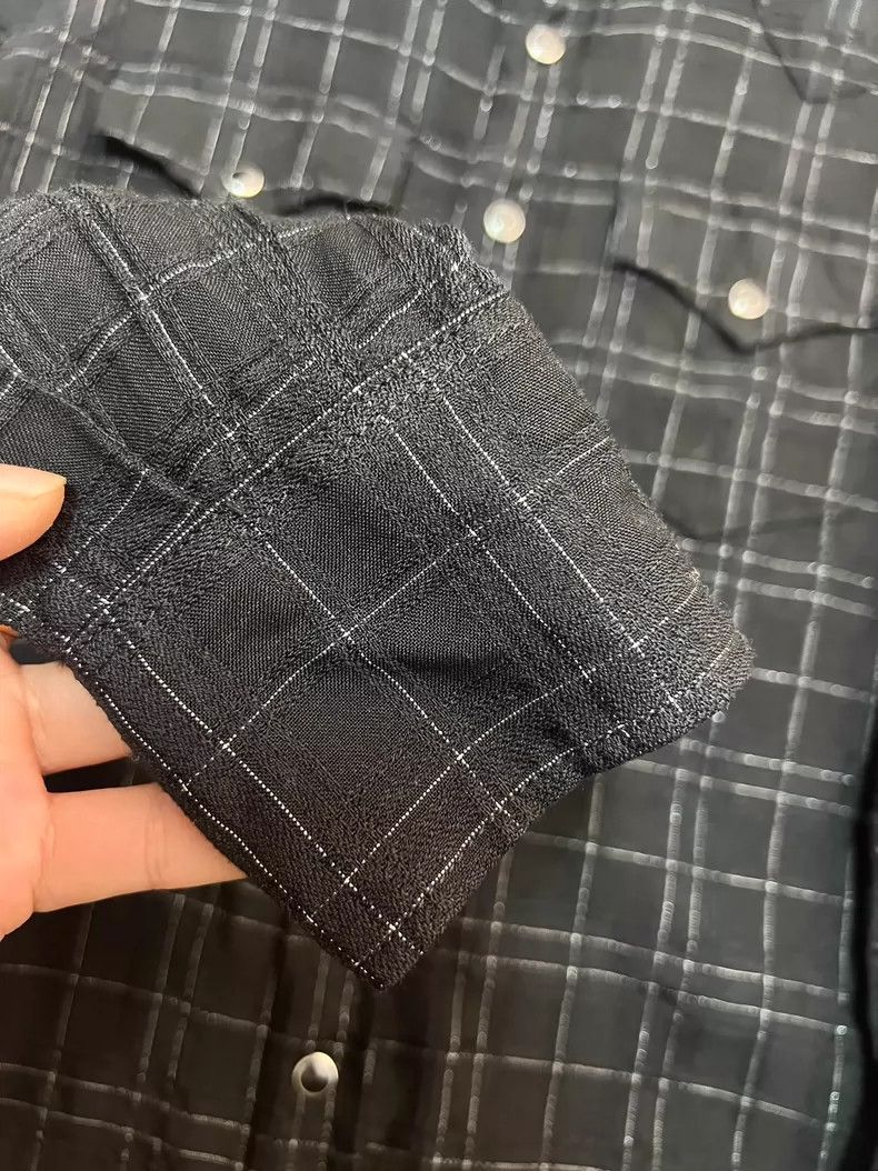 Saint Laurent Paris Saint Laurent Black Plaid Long Sleeve Shirt- DMC Size US M / EU 48-50 / 2 - 4 Thumbnail