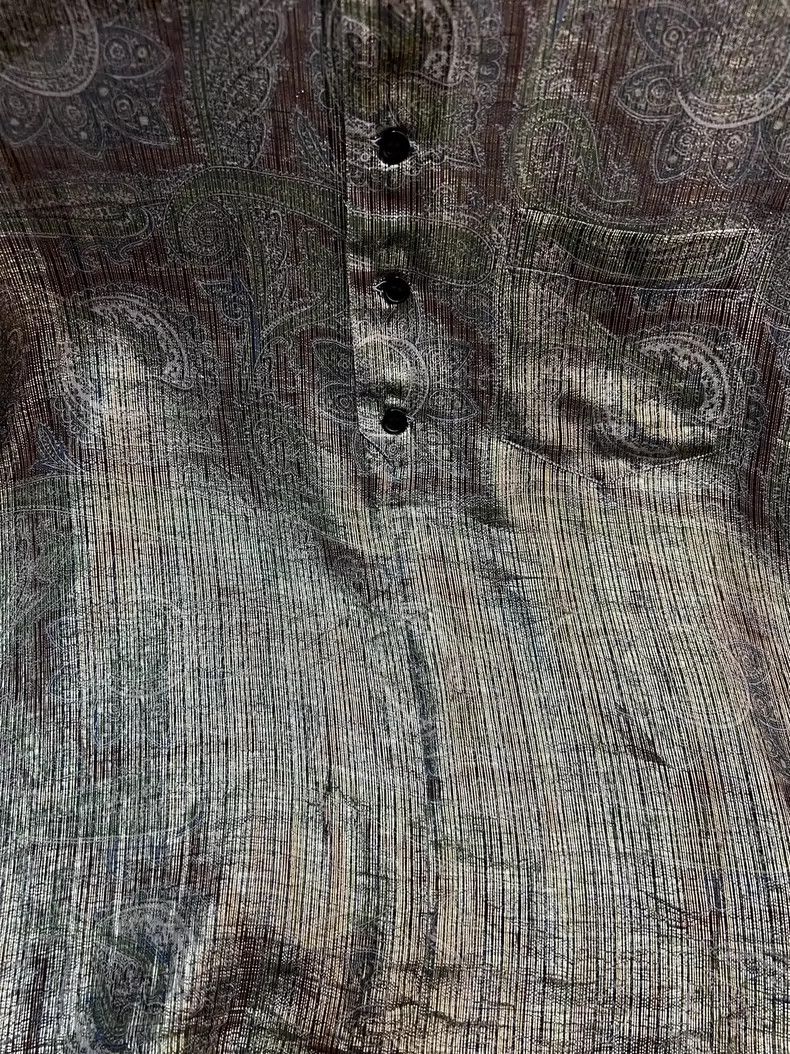 Saint Laurent Paris Saint Laurent Henley Silk Shirt with Patterns- DMC Size US M / EU 48-50 / 2 - 4 Thumbnail