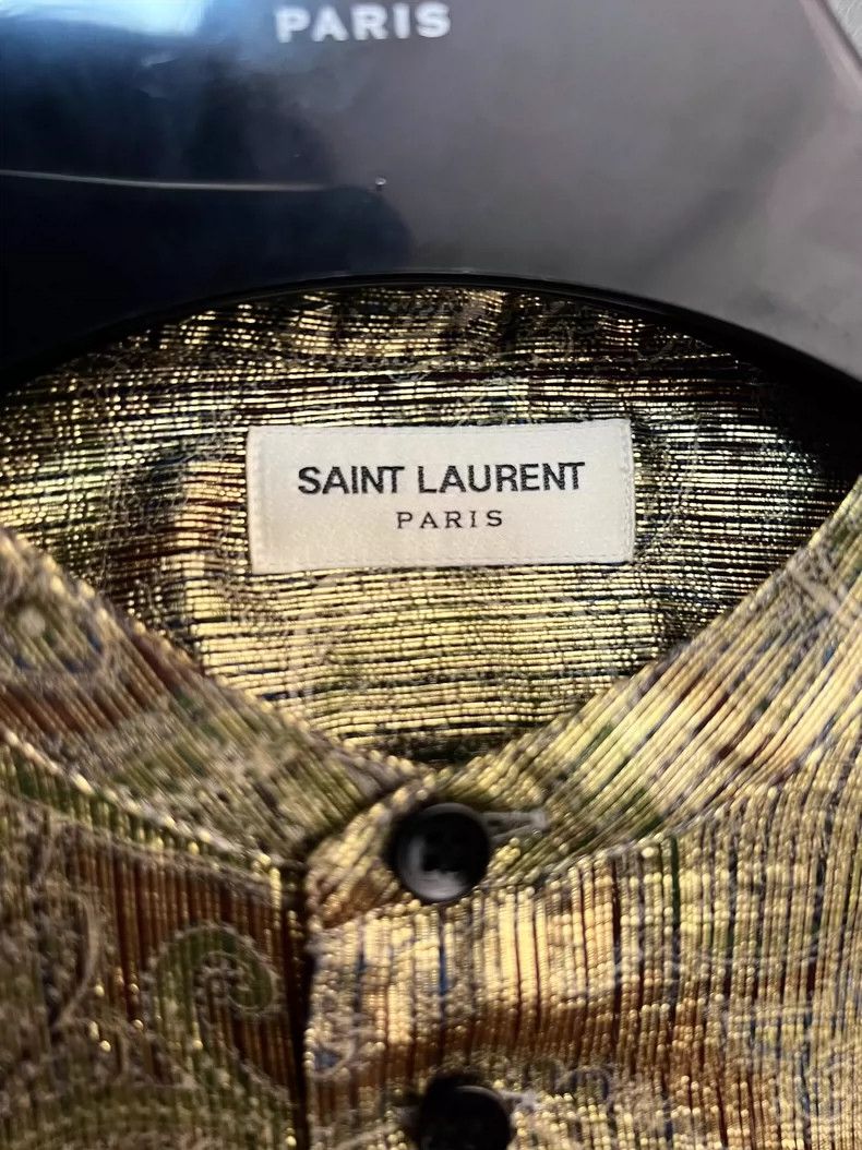 Saint Laurent Paris Saint Laurent Henley Silk Shirt with Patterns- DMC Size US M / EU 48-50 / 2 - 3 Thumbnail