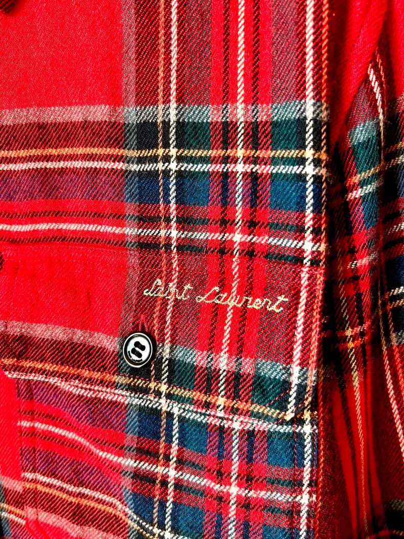 Saint Laurent Paris Saint Laurent Red Wool Plaid Shirt- DMC Size US S / EU 44-46 / 1 - 4 Thumbnail
