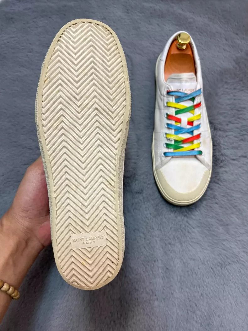 Saint Laurent Paris Saint Laurent Rainbow Lace Low-Top Sneakers- DMC Size US 10 / EU 43 - 4 Thumbnail