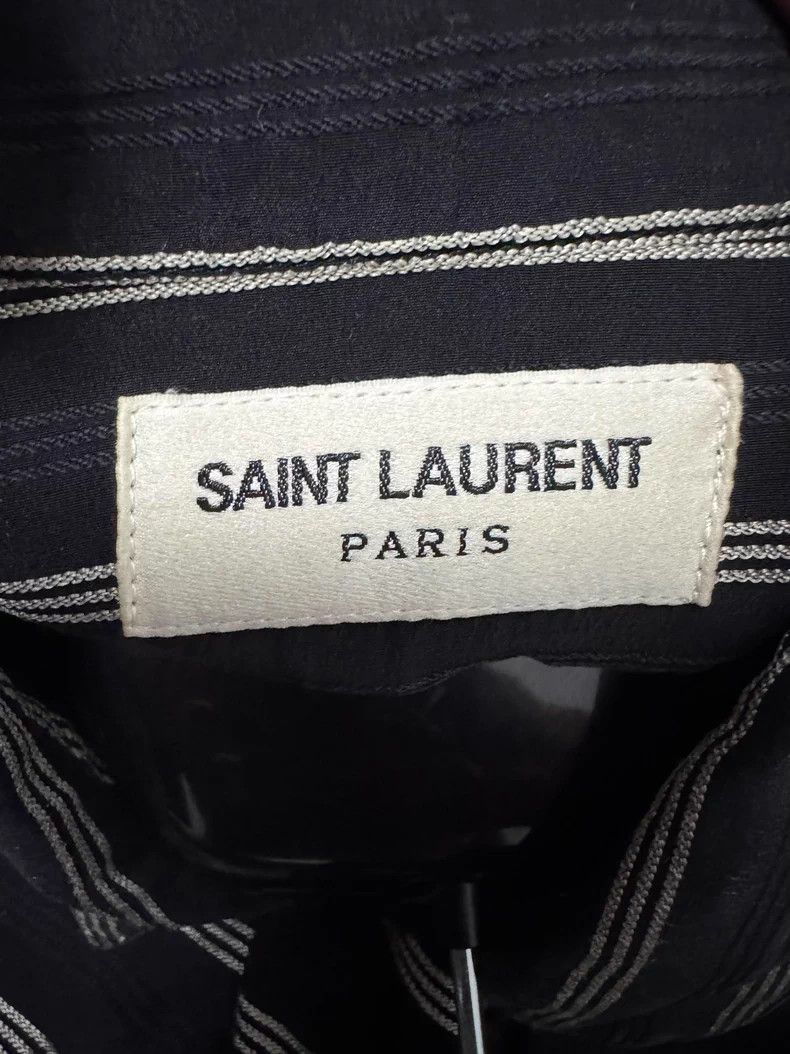 Saint Laurent Paris Saint Laurent Silk Striped Button-Up Shirt- DMC Size US M / EU 48-50 / 2 - 6 Thumbnail