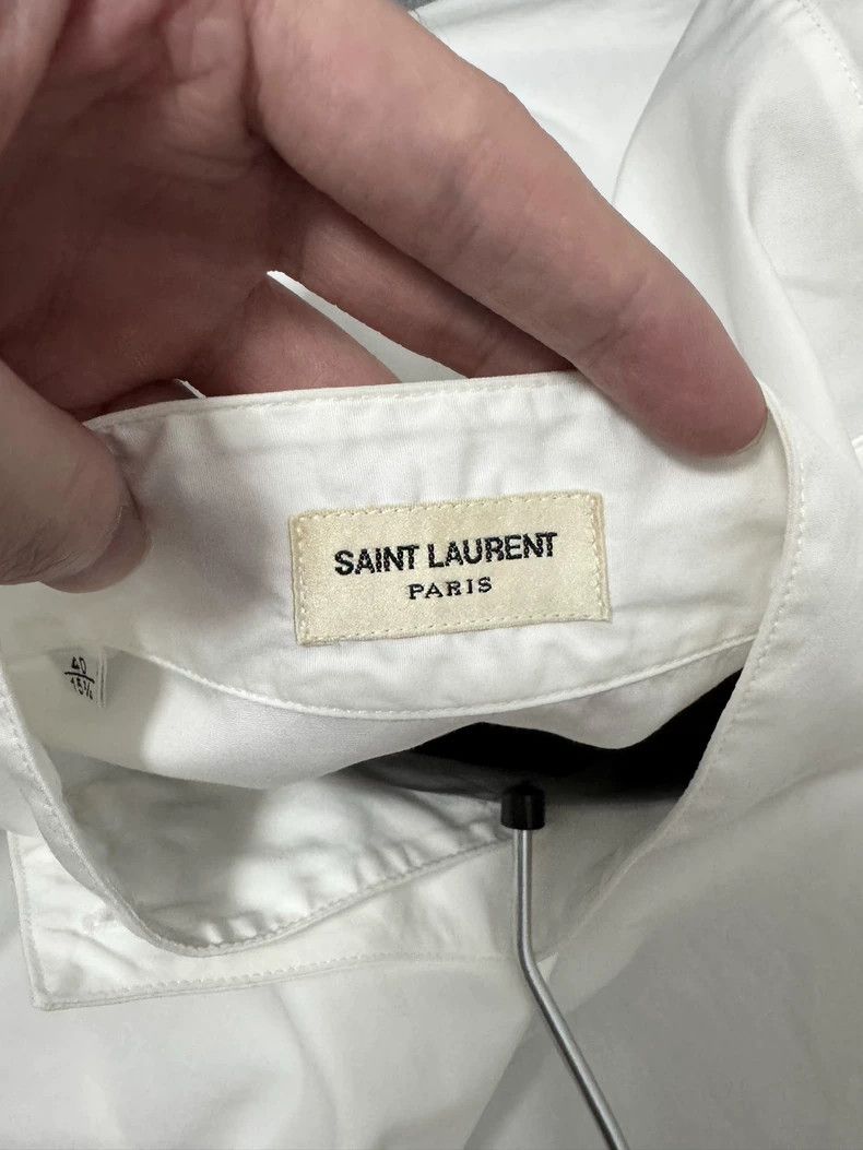 Saint Laurent Paris Saint Laurent White High Neck Button-Up Shirt- DMC Size US L / EU 52-54 / 3 - 5 Thumbnail