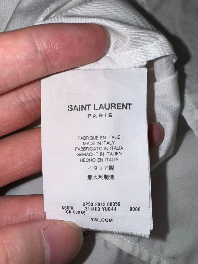 Saint Laurent Paris Saint Laurent White High Neck Button-Up Shirt- DMC Size US L / EU 52-54 / 3 - 6 Thumbnail