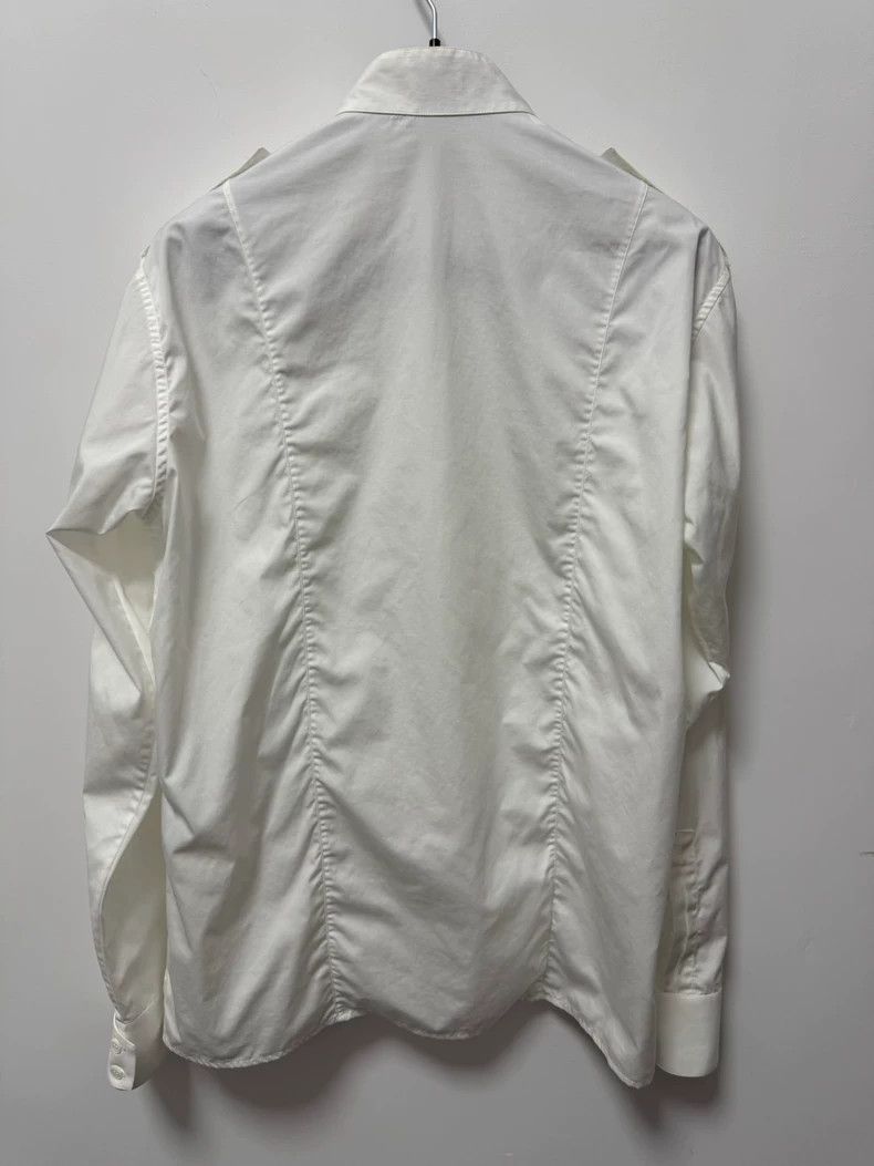 Saint Laurent Paris Saint Laurent White High Neck Button-Up Shirt- DMC Size US L / EU 52-54 / 3 - 2 Thumbnail