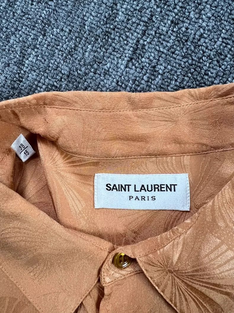 Saint Laurent Paris Saint Laurent Silk Ruffled Beige Shirt- DMC Size US M / EU 48-50 / 2 - 4 Thumbnail