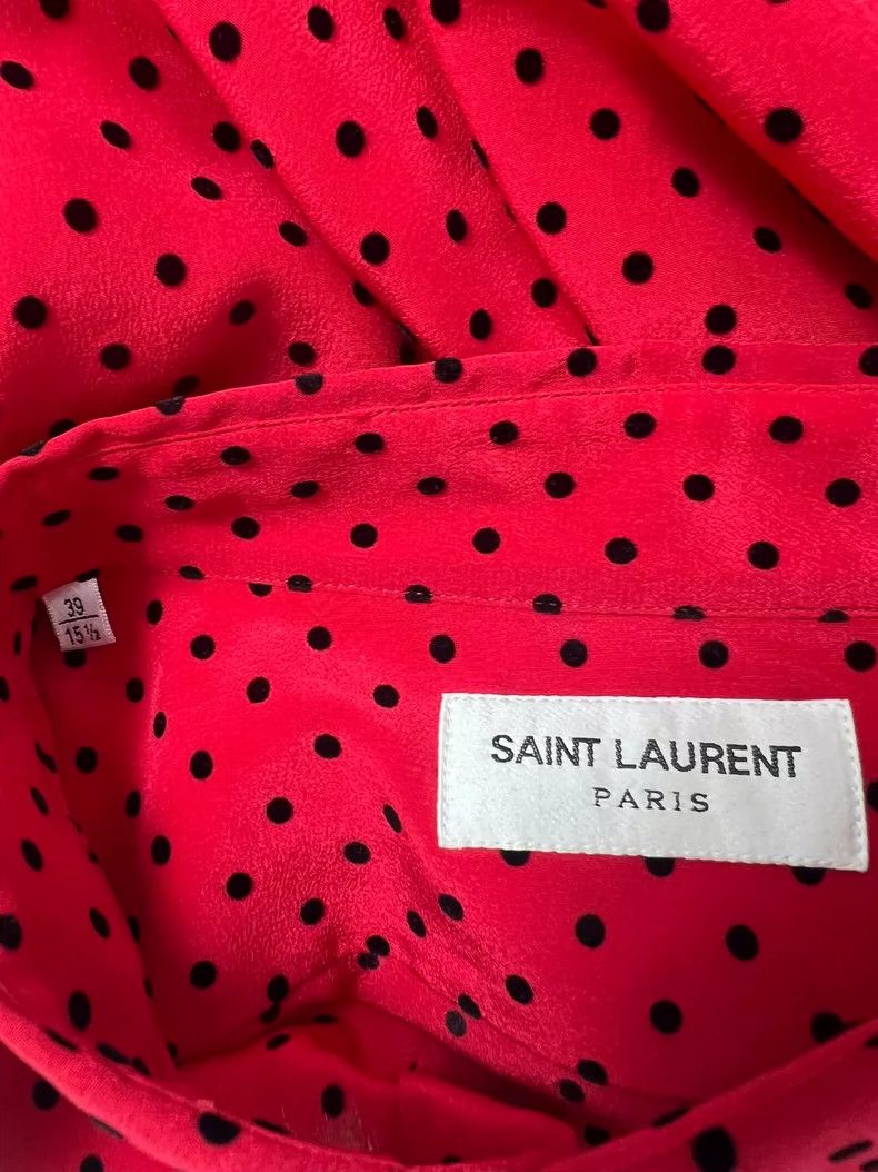 Saint Laurent Paris Saint Laurent Red Black Polka Dot Shirt- DMC Size US M / EU 48-50 / 2 - 4 Thumbnail