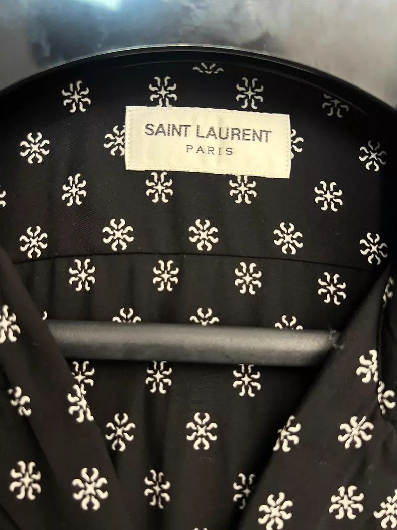 Saint Laurent Paris Saint Laurent Black Short Sleeve Shirt- DMC Size US M / EU 48-50 / 2 - 3 Thumbnail