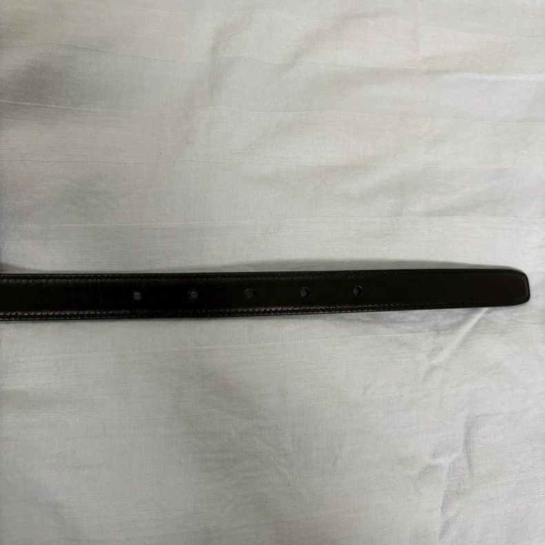 Saint Laurent Paris Saint Laurent Black Leather Belt with Silver Buckle- DMC Size ONE SIZE - 6 Thumbnail