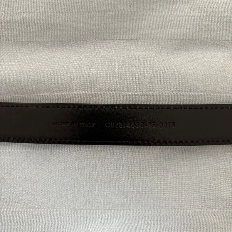 Saint Laurent Paris Saint Laurent Black Leather Belt with Silver Buckle- DMC Size ONE SIZE - 5 Thumbnail
