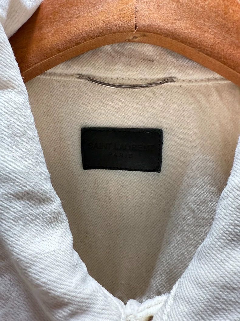 Yves Saint Laurent YSL White Denim Jacket for Men, Size 48- DMC Size US L / EU 52-54 / 3 - 3 Thumbnail