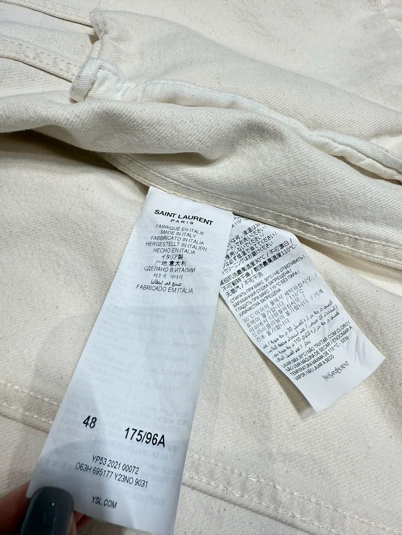 Yves Saint Laurent YSL White Denim Jacket for Men, Size 48- DMC Size US L / EU 52-54 / 3 - 7 Thumbnail