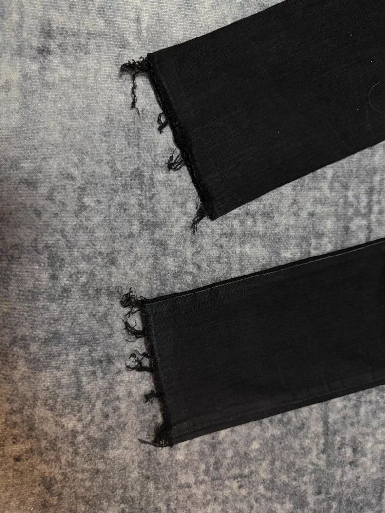 Saint Laurent Paris Saint Laurent Distressed Black Jeans with Fringes- DMC Size US 31 - 3 Thumbnail
