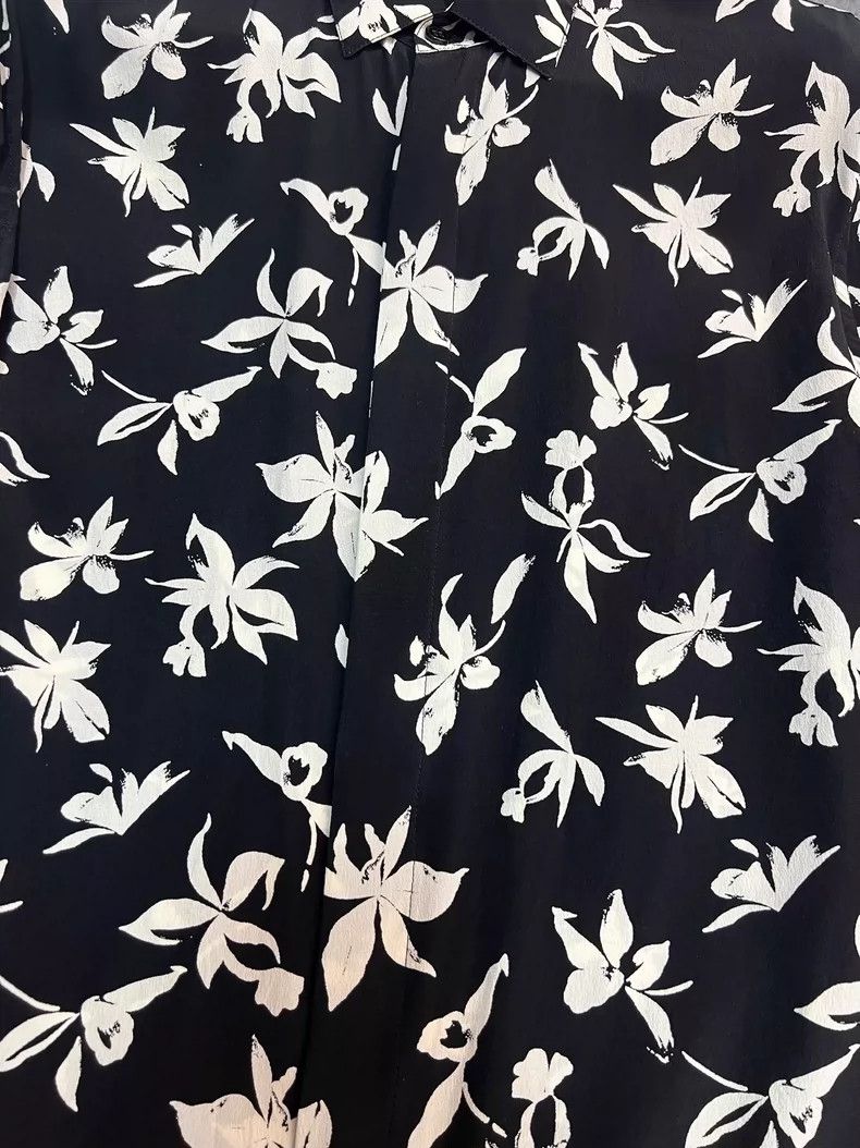 Saint Laurent Paris Saint Laurent Black and White Floral Shirt- DMC Size US M / EU 48-50 / 2 - 4 Thumbnail