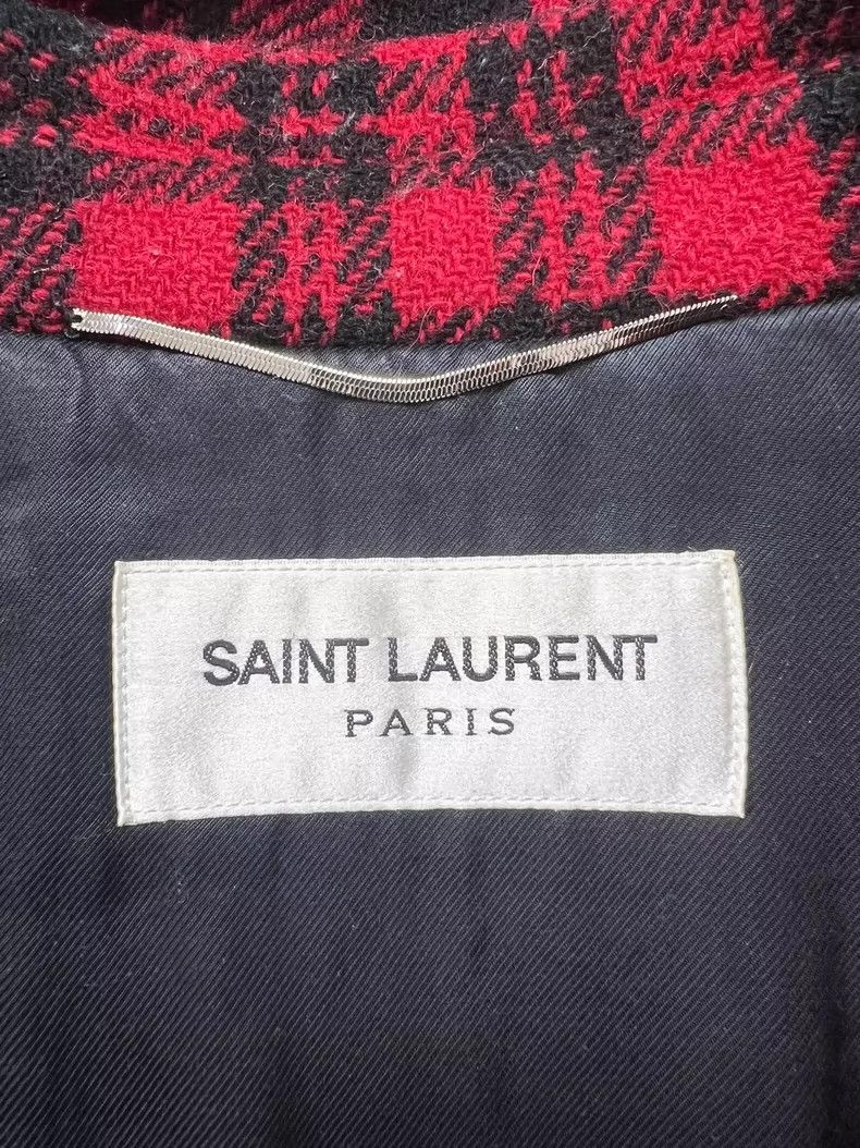 Saint Laurent Paris Saint Laurent Red Black Plaid Double-Breasted Jacket- DMC Size US L / EU 52-54 / 3 - 5 Thumbnail