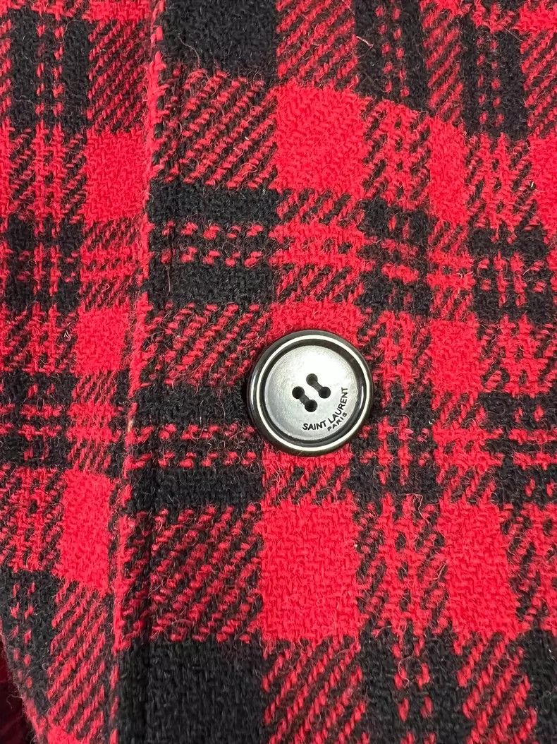 Saint Laurent Paris Saint Laurent Red Black Plaid Double-Breasted Jacket- DMC Size US L / EU 52-54 / 3 - 4 Thumbnail
