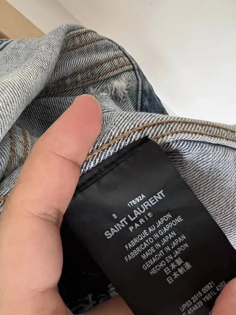 Saint Laurent Paris SAINT LAURENT Vintage Distressed Denim Jacket- DMC Size US M / EU 48-50 / 2 - 6 Thumbnail