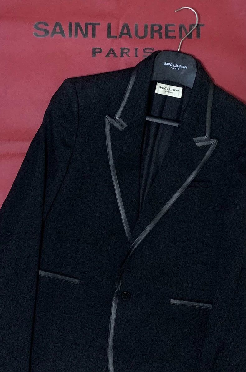 Saint Laurent Paris Saint Laurent Black Shearling Trimmed Blazer- DMC Size US L / EU 52-54 / 3 - 6 Thumbnail