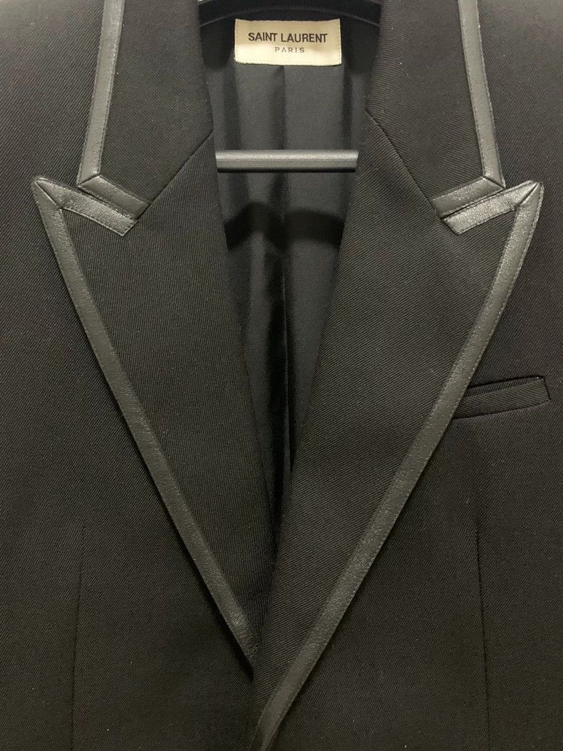Saint Laurent Paris Saint Laurent Black Shearling Trimmed Blazer- DMC Size US L / EU 52-54 / 3 - 5 Thumbnail