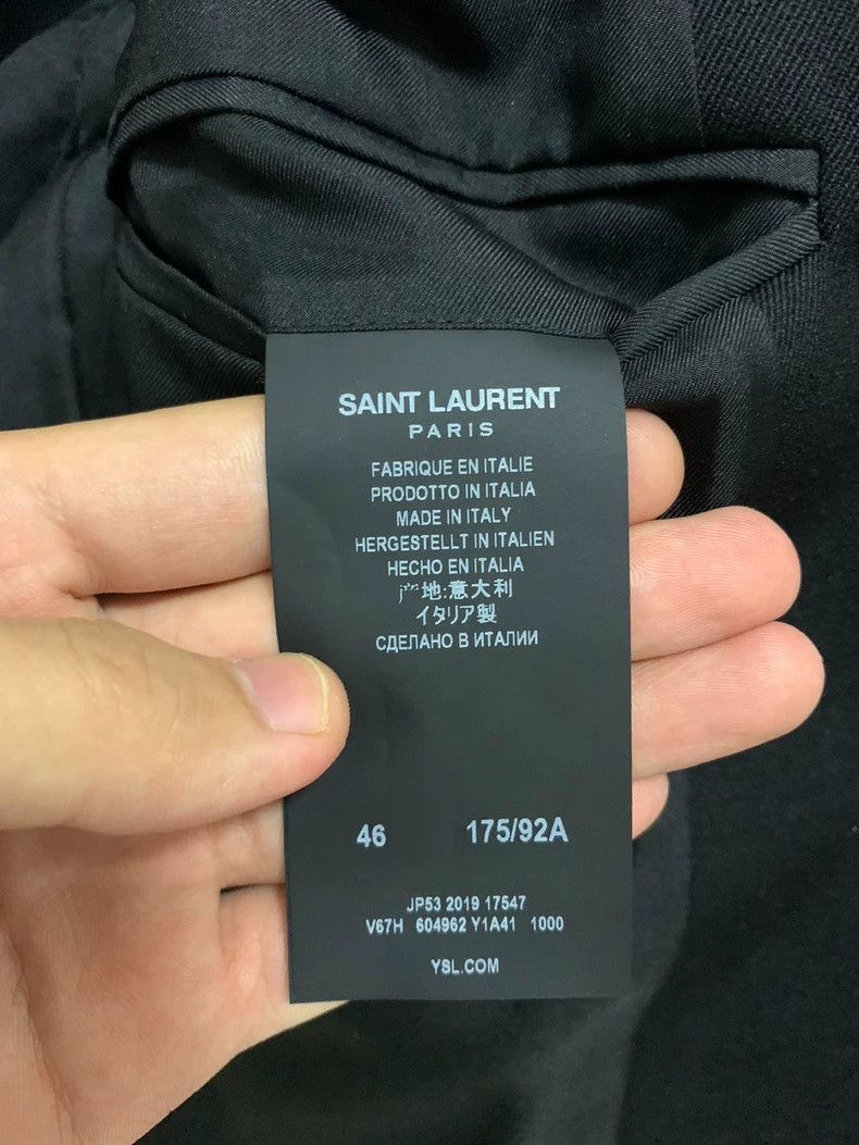 Saint Laurent Paris Saint Laurent Black Shearling Trimmed Blazer- DMC Size US L / EU 52-54 / 3 - 4 Thumbnail