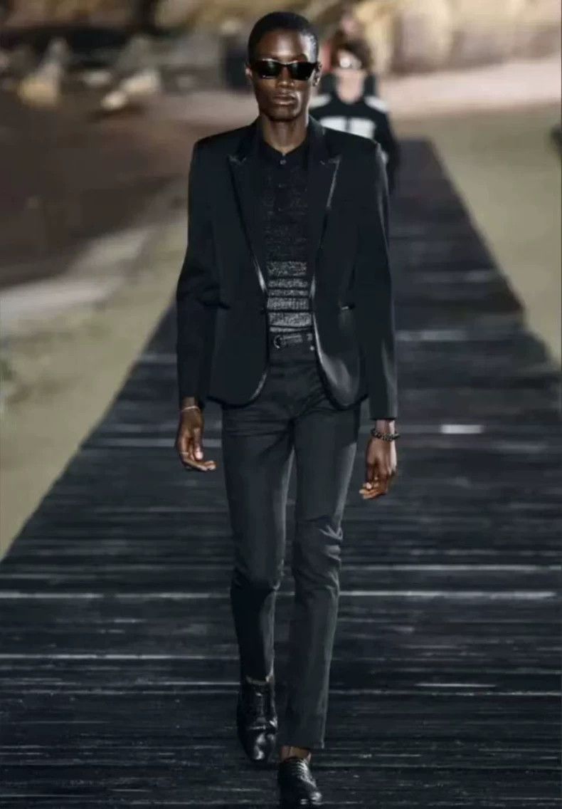 Saint Laurent Paris Saint Laurent Black Shearling Trimmed Blazer- DMC Size US L / EU 52-54 / 3 - 7 Thumbnail
