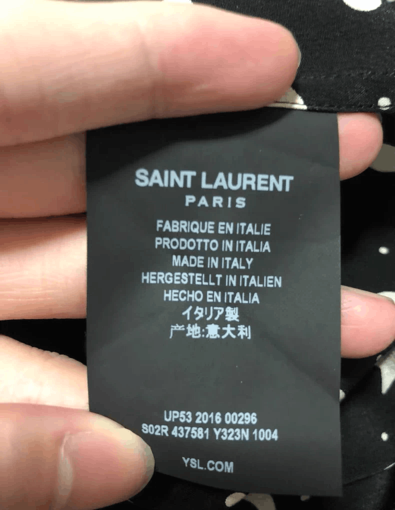 Saint Laurent Paris Saint Laurent Black and White Printed Shirt- DMC Size US L / EU 52-54 / 3 - 7 Thumbnail