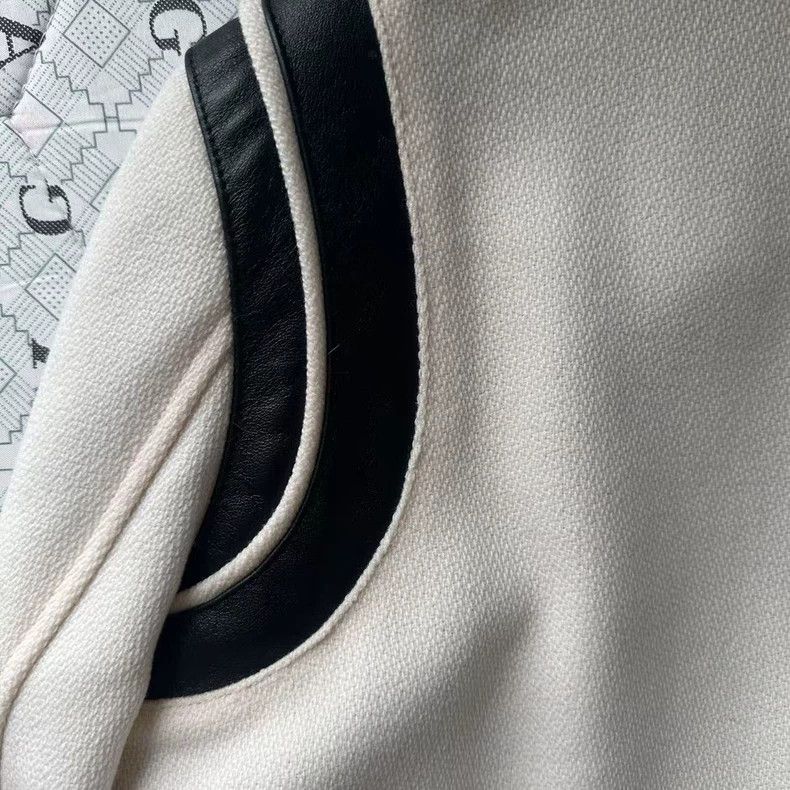 Saint Laurent Paris Saint Laurent White Wool Baseball Jacket- DMC Size US L / EU 52-54 / 3 - 5 Thumbnail