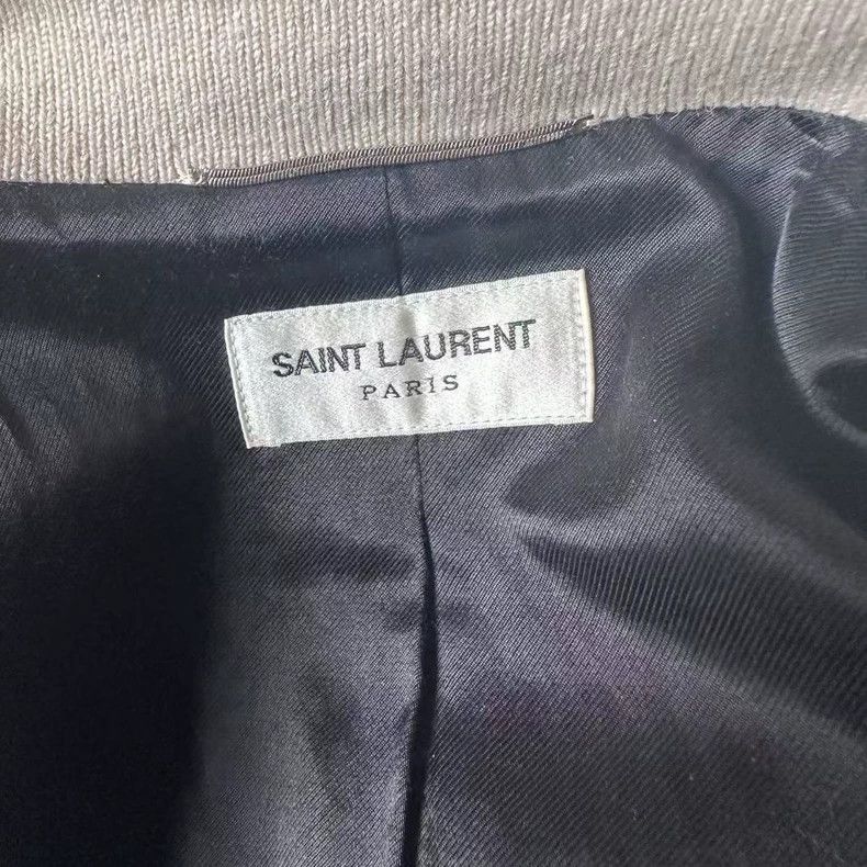 Saint Laurent Paris Saint Laurent White Wool Baseball Jacket- DMC Size US L / EU 52-54 / 3 - 6 Thumbnail