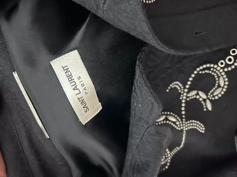 Saint Laurent Paris Saint Laurent Beaded Jacket with Wool Design- DMC Size US L / EU 52-54 / 3 - 6 Thumbnail