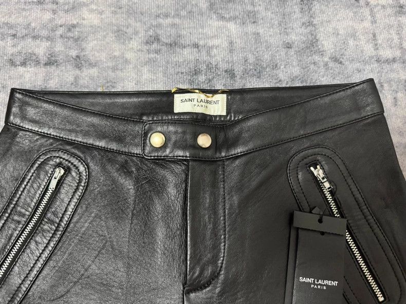 Saint Laurent Paris Saint Laurent Black Leather Moto Pants- DMC Size US 36 / EU 52 - 6 Thumbnail