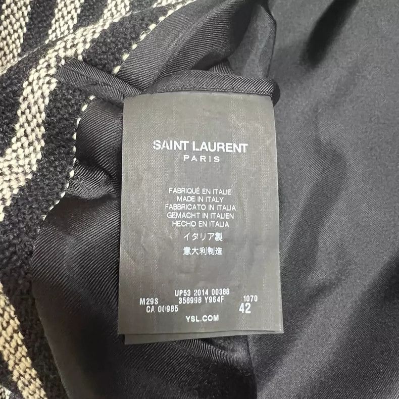 Saint Laurent Paris Saint Laurent Striped Chesterfield Coat Size 42- DMC Size US L / EU 52-54 / 3 - 4 Thumbnail