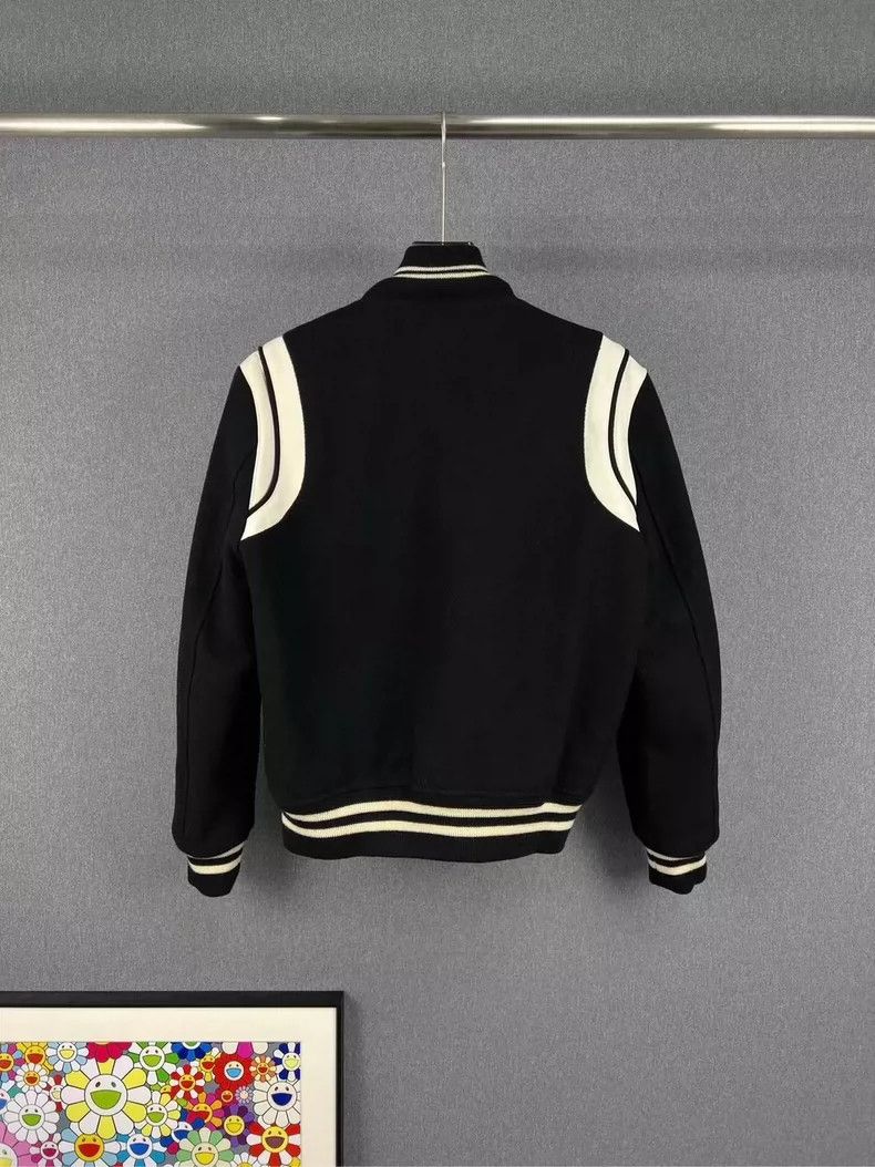 Saint Laurent Paris Saint Laurent Black and White Baseball Jacket- DMC Size US M / EU 48-50 / 2 - 2 Thumbnail