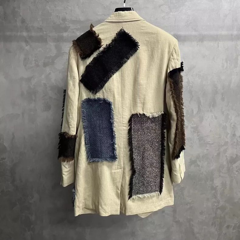 Yohji Yamamoto Yohji Yamamoto Patchwork Linen Suit Jacket- DMC Size US S / EU 44-46 / 1 - 2 Thumbnail