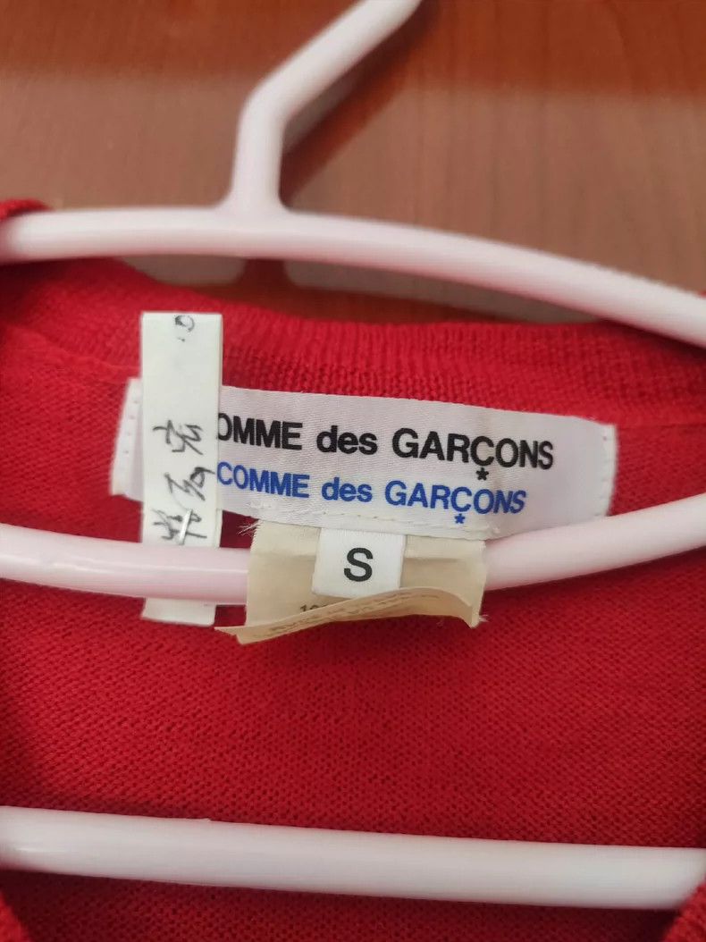 Comme des Garcons Red Wool Cardigan with Dark Buttons- DMC Size US S / EU 44-46 / 1 - 2 Thumbnail