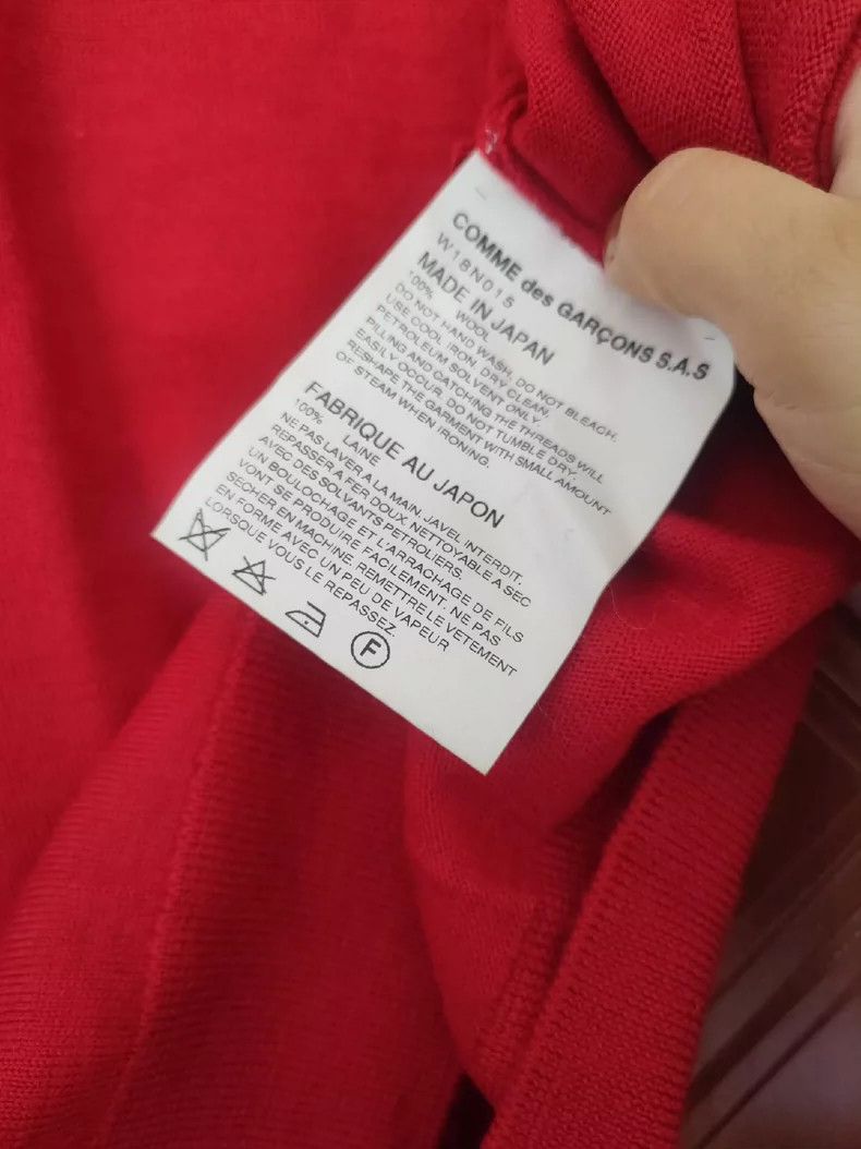 Comme des Garcons Red Wool Cardigan with Dark Buttons- DMC Size US S / EU 44-46 / 1 - 4 Thumbnail