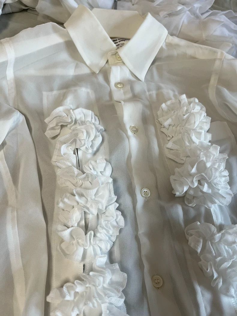 Comme des Garcons Comme des Garçons White Ruffled Shirt- DMC Size US M / EU 48-50 / 2 - 3 Thumbnail