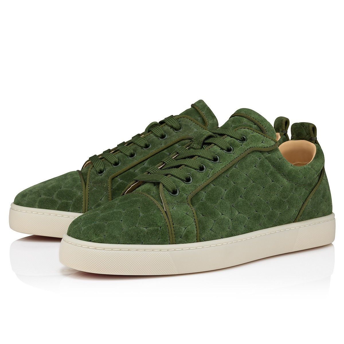Christian Louboutin Louis Junior with Vertlaine green leather low top sneakers Size US 10.5 / EU 43-44 - 3 Thumbnail